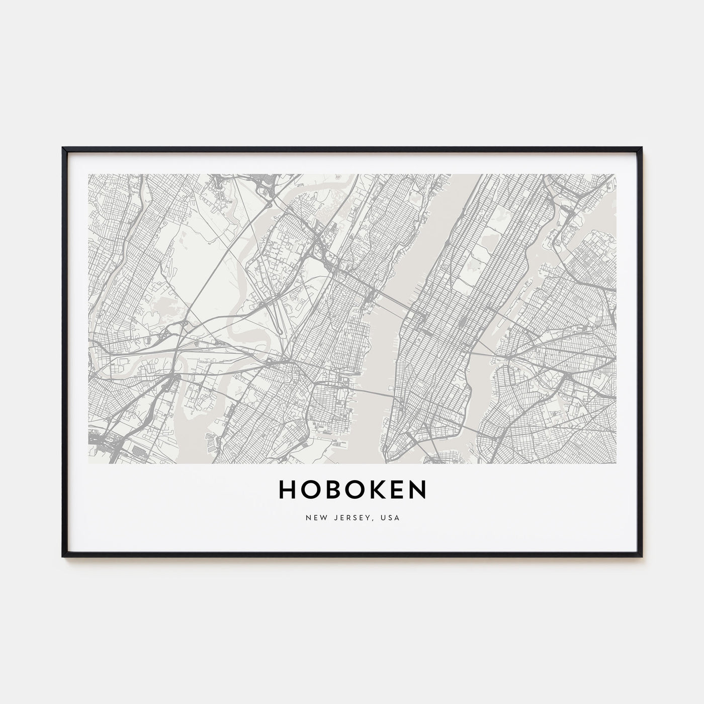 Hoboken Map Landscape Poster