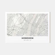 Hoboken Map Landscape Poster