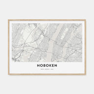 Hoboken Map Landscape Poster