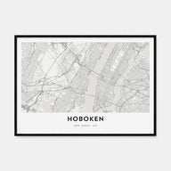 Hoboken Map Landscape Poster