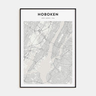 Hoboken Map Portrait Poster