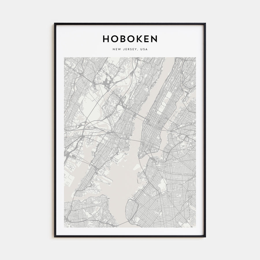Hoboken Map Portrait Poster