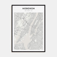 Hoboken Map Portrait Poster