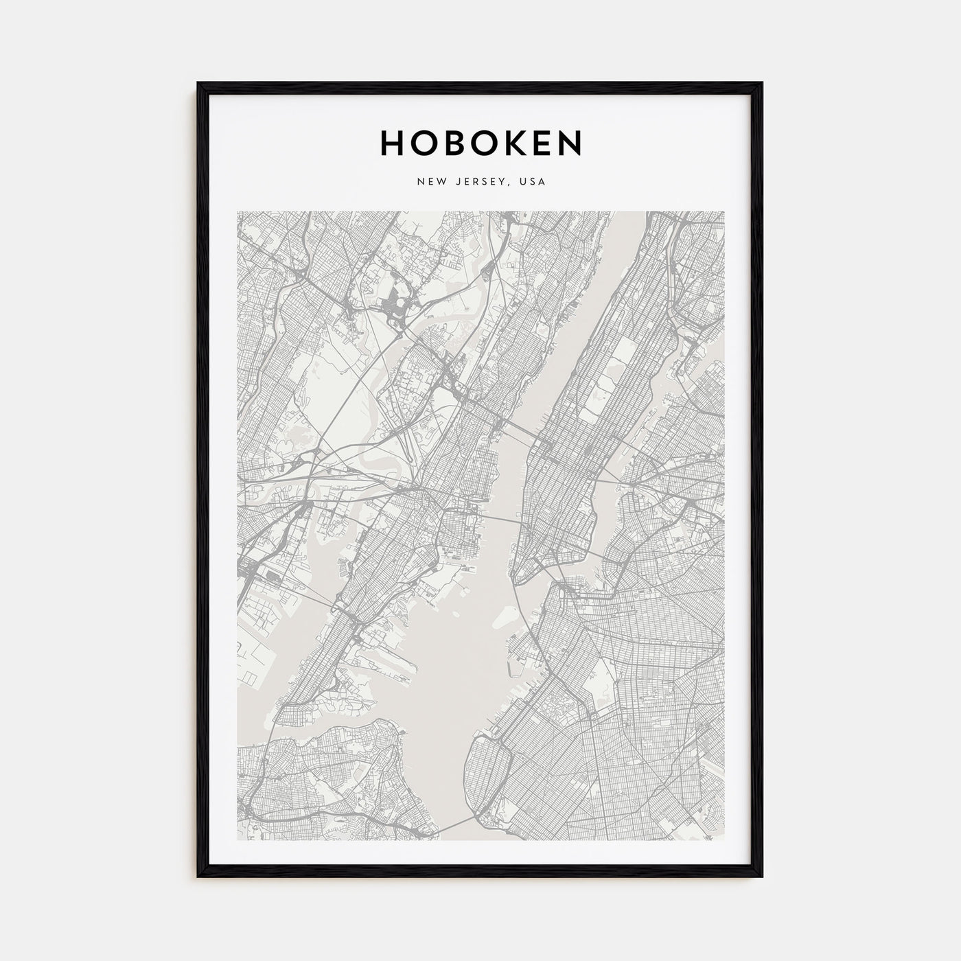 Hoboken Map Portrait Poster