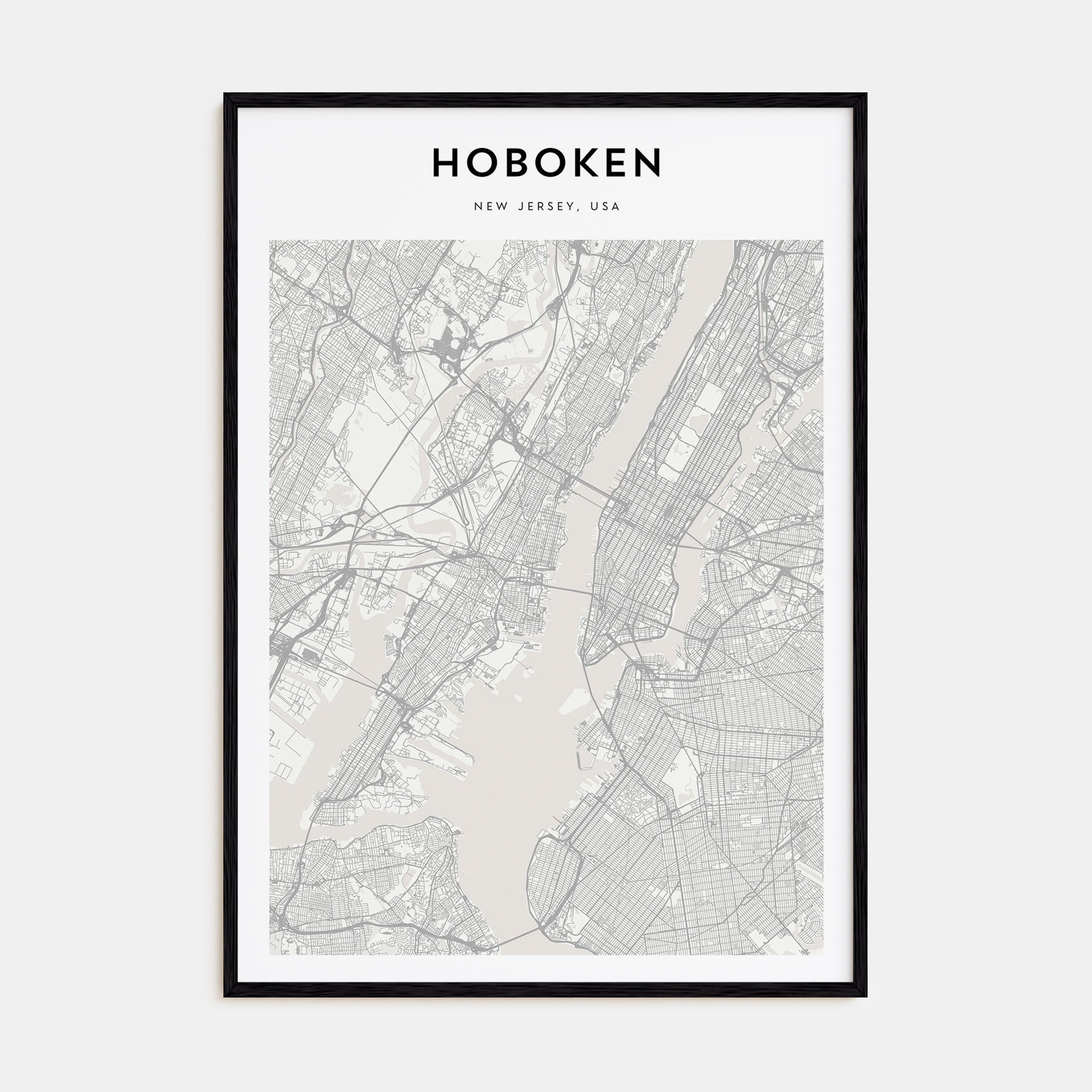 Hoboken Map Portrait Poster