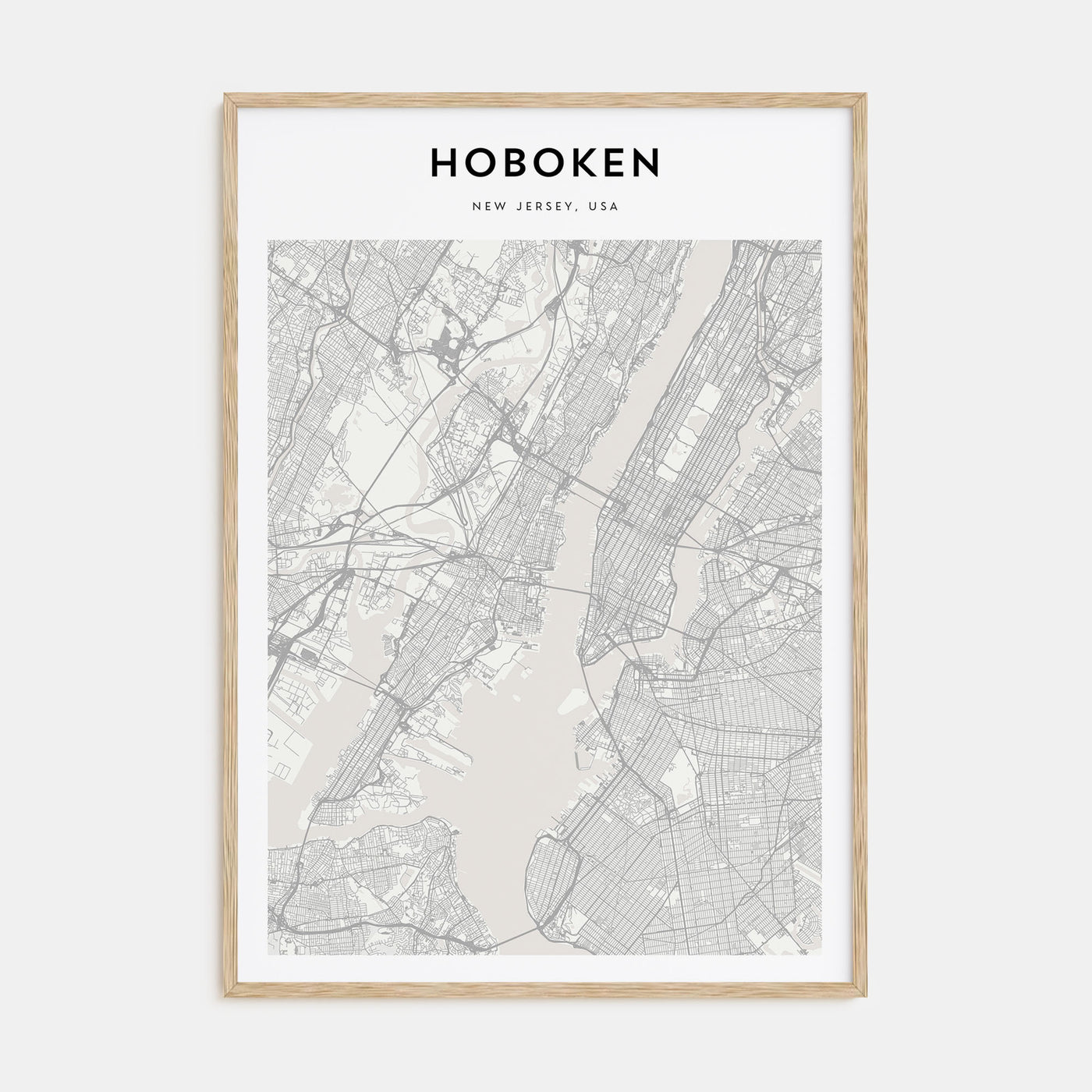 Hoboken Map Portrait Poster