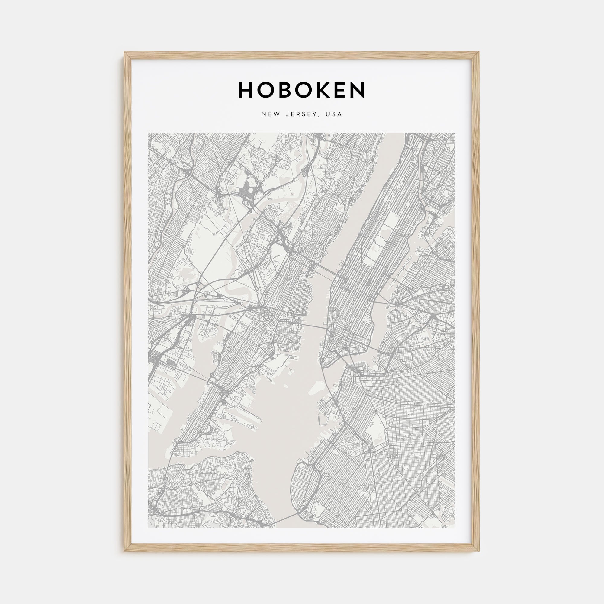 Hoboken Map Portrait Poster