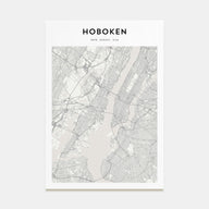 Hoboken Map Portrait Poster