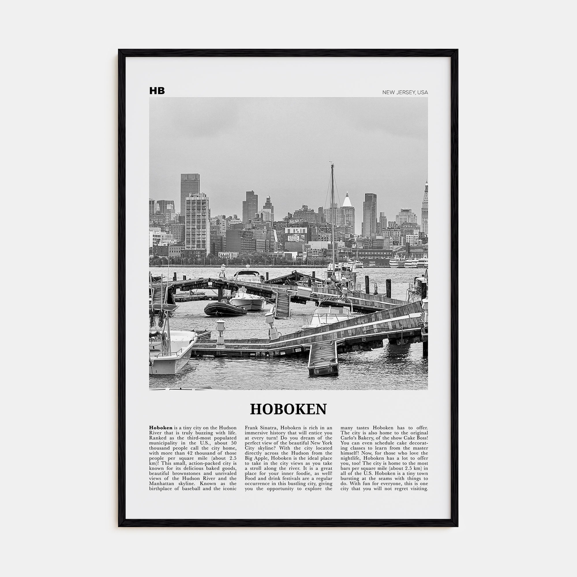 Hoboken Travel B&W No 1 Poster
