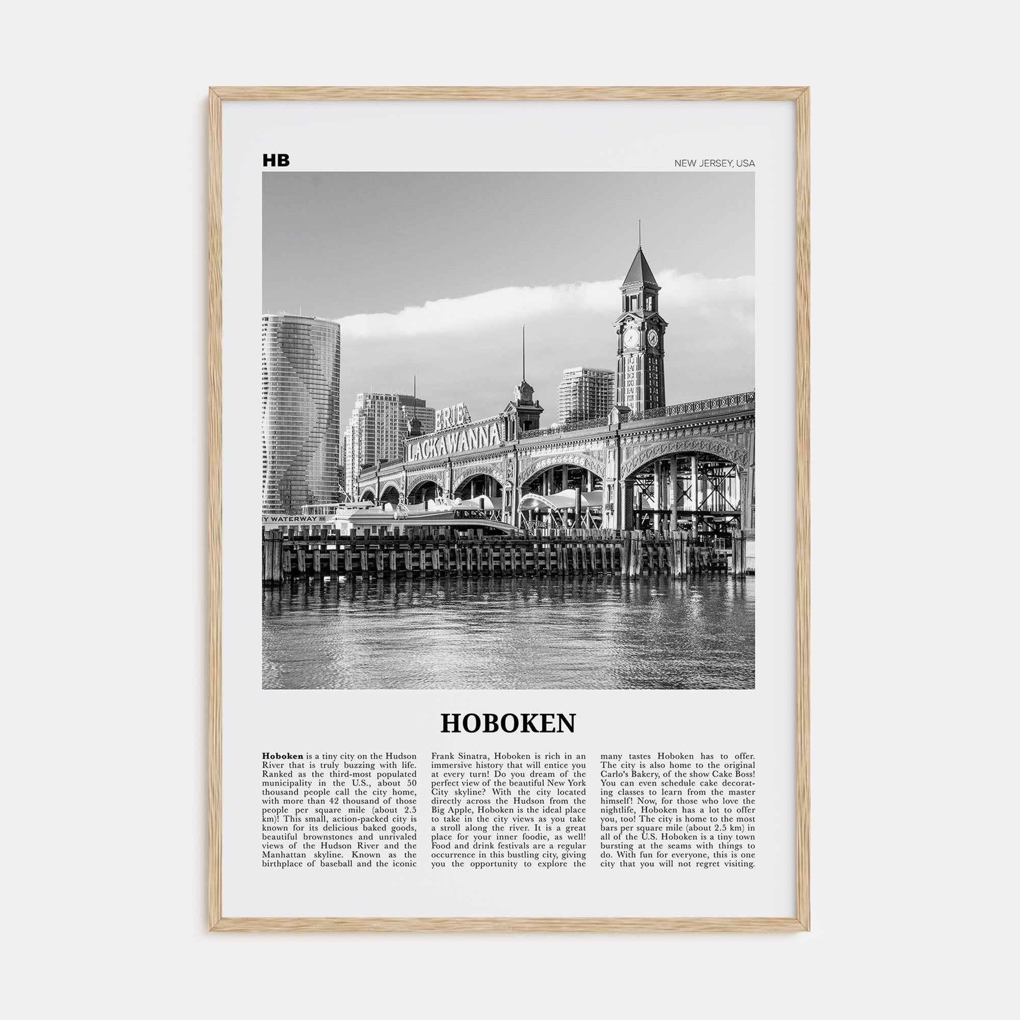 Hoboken Travel B&W No 2 Poster