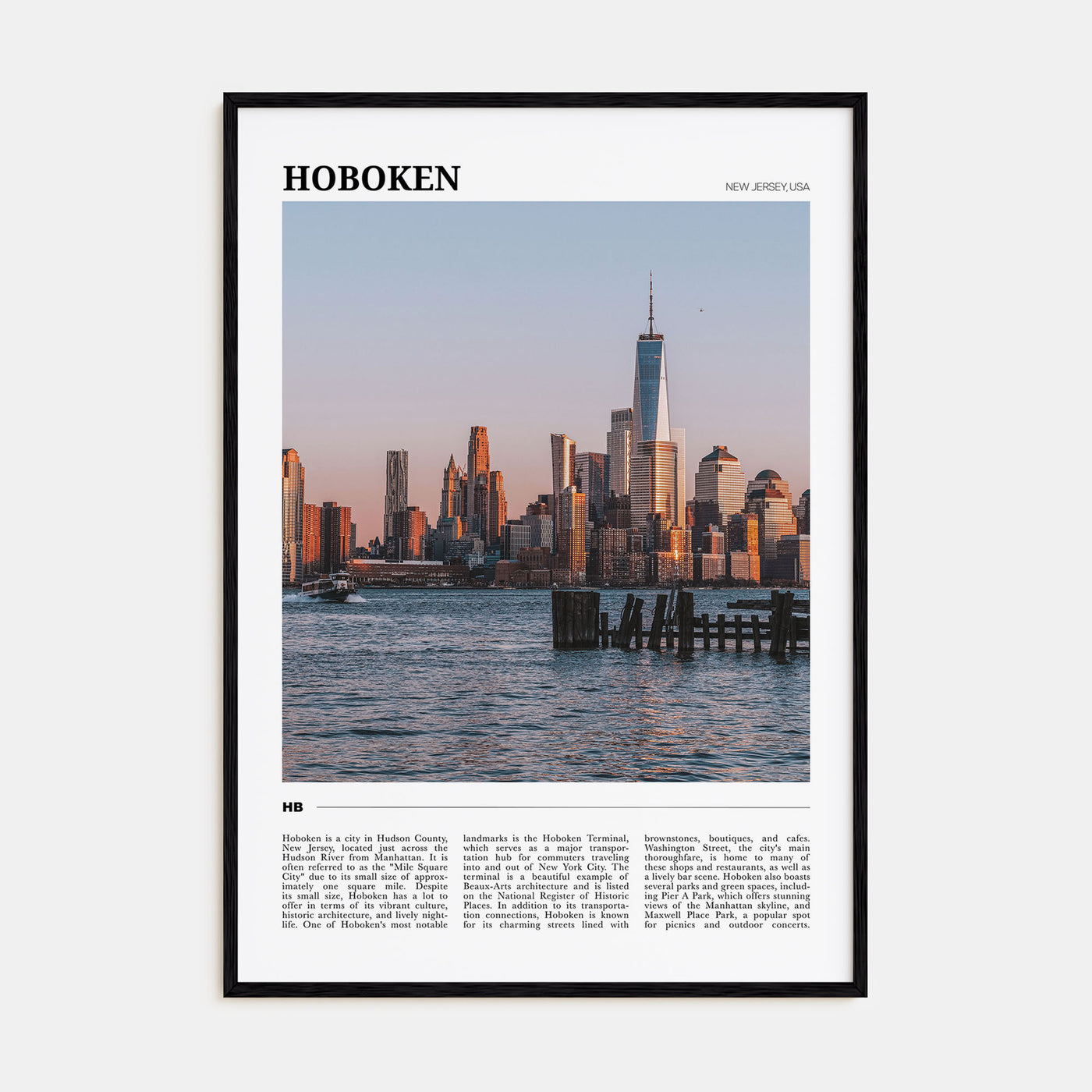 Hoboken Travel Color Poster