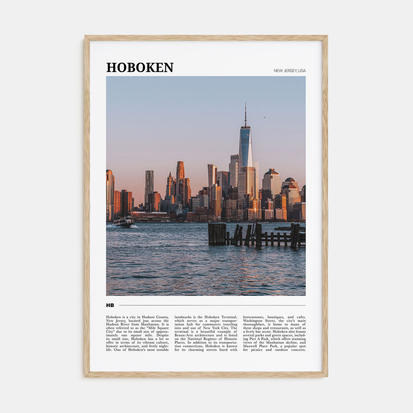 Hoboken Travel Color Poster