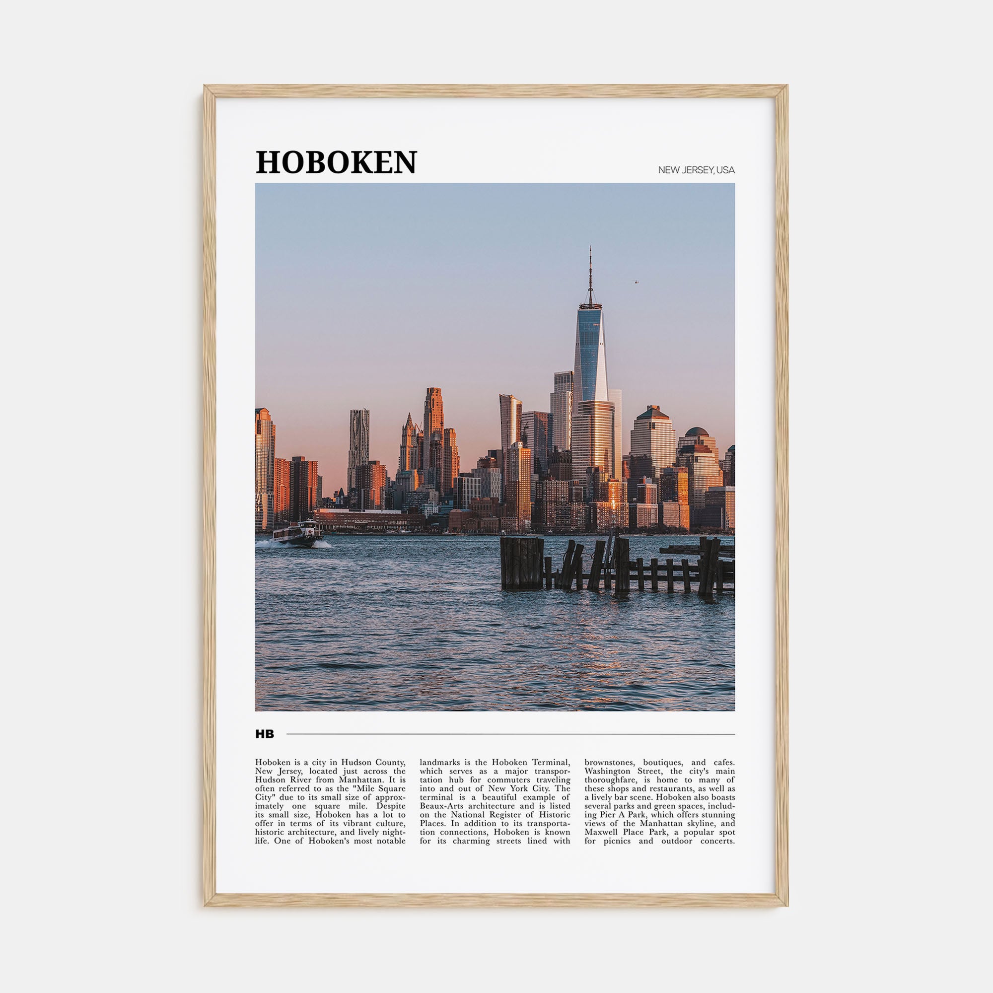 Hoboken Travel Color Poster
