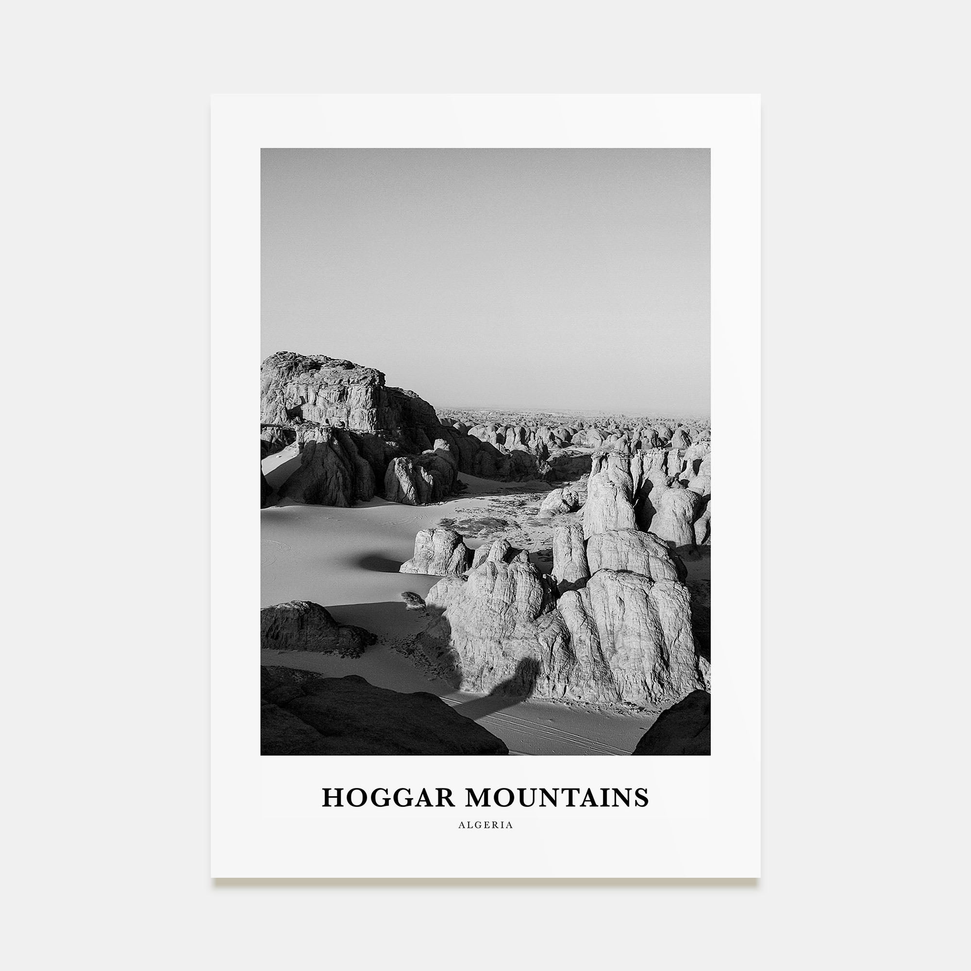 Hoggar Mountains Portrait B&W Poster