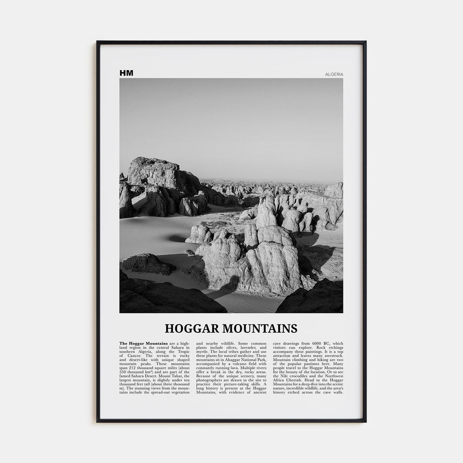 Hoggar Mountains Travel B&W Poster