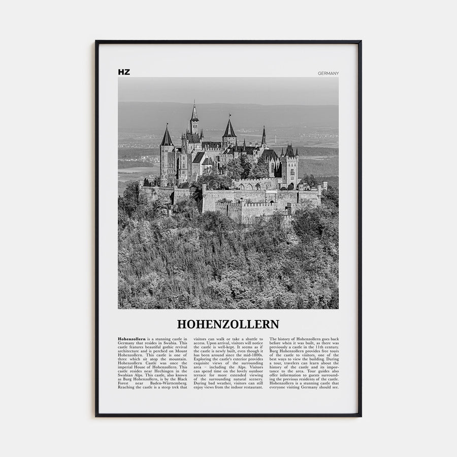 Hohenzollern Travel B&W Poster