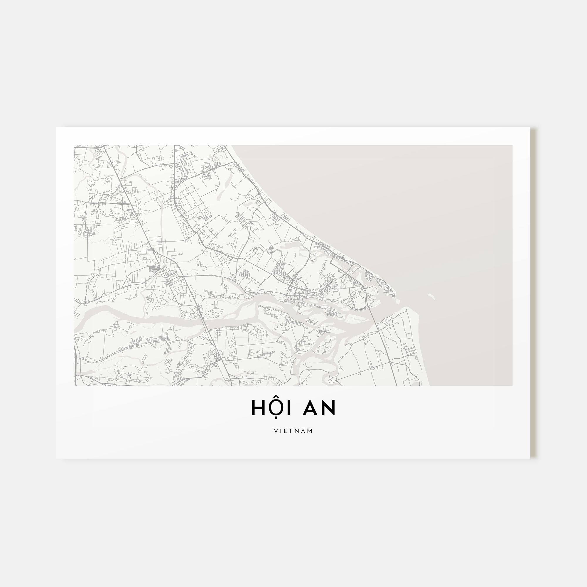 Hoi An Map Landscape Poster