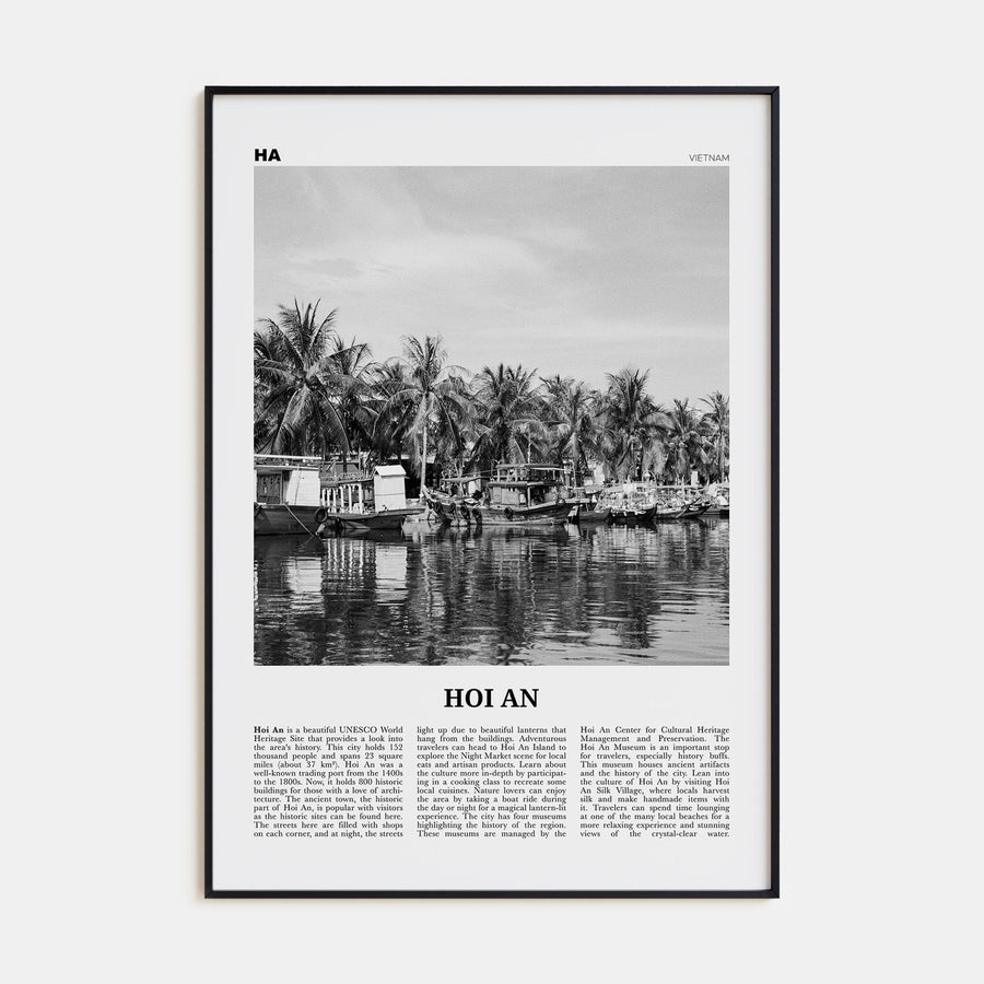Hoi An Travel B&W Poster