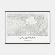 Hollywood Map Landscape Poster