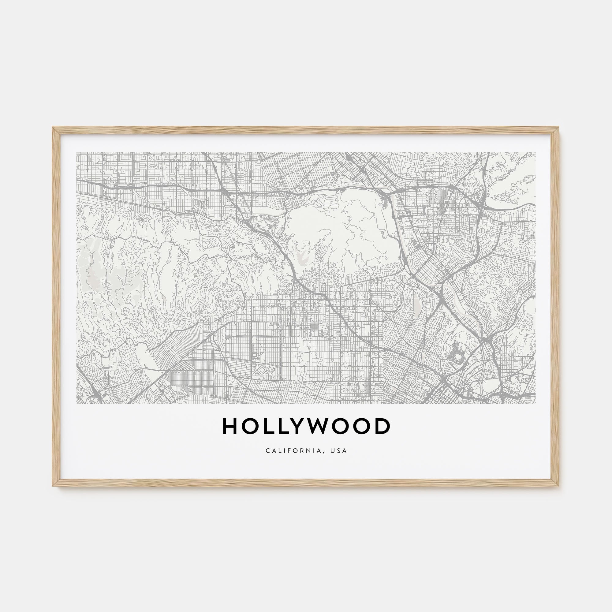 Hollywood Map Landscape Poster