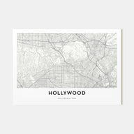 Hollywood Map Landscape Poster