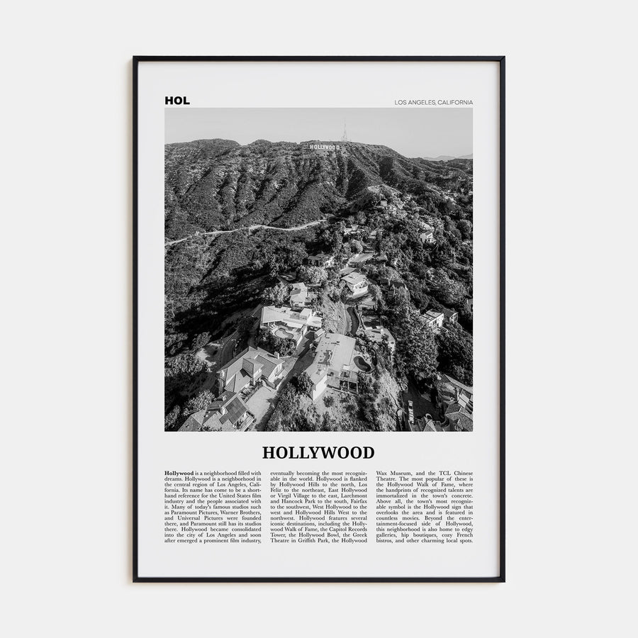 Hollywood Travel B&W Poster