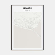 Homer Map Portrait Poster