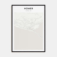 Homer Map Portrait Poster