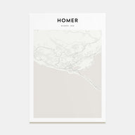 Homer Map Portrait Poster