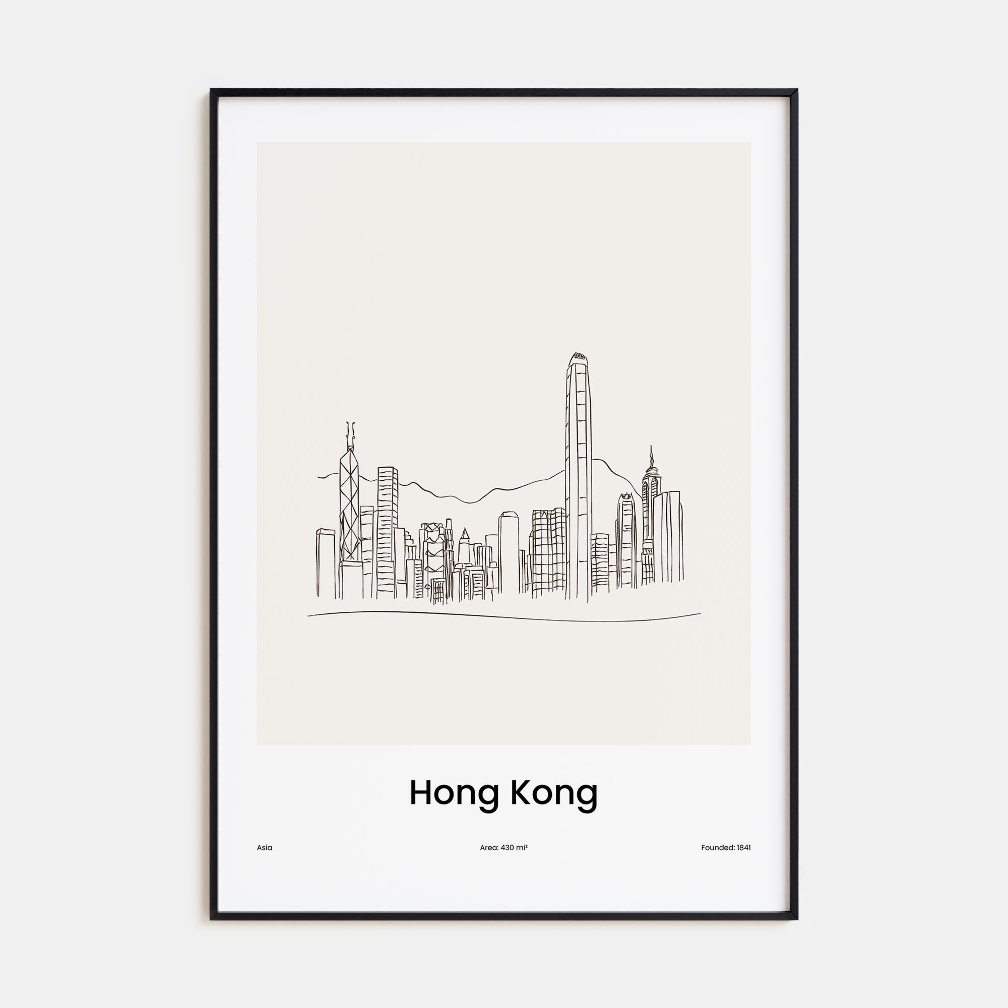 Hong Kong Drawn Poster