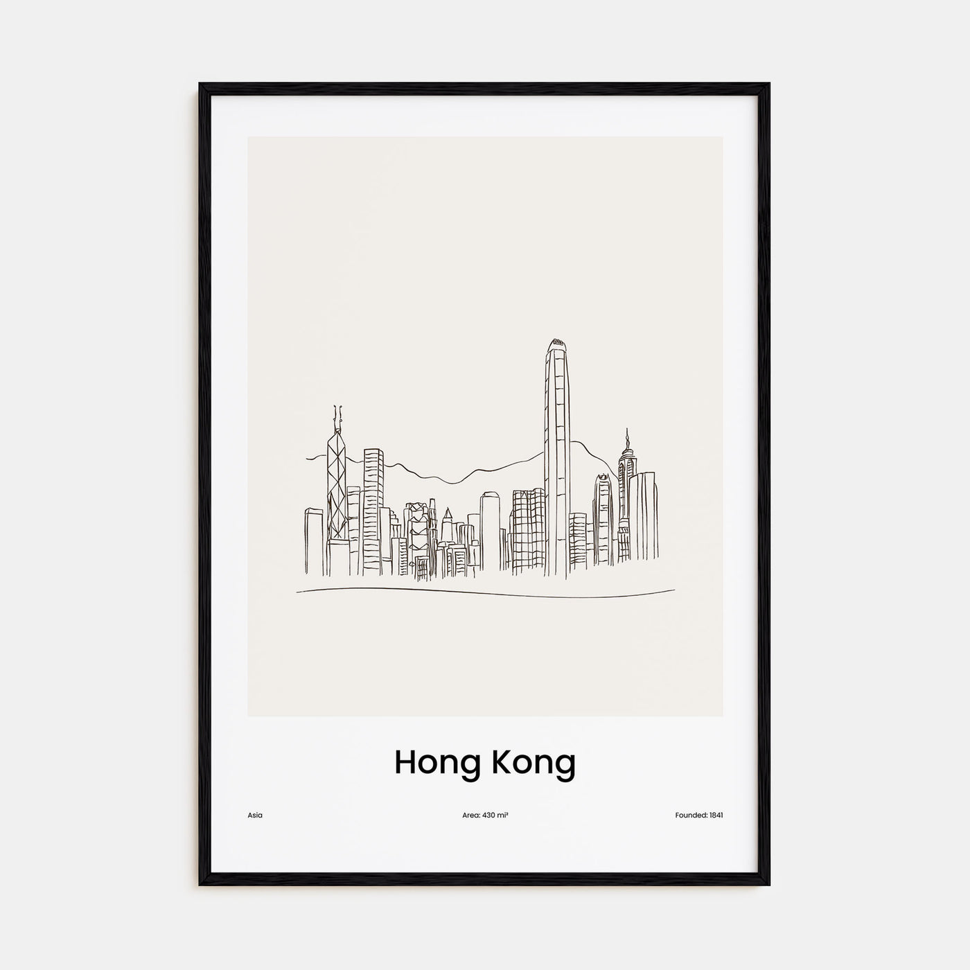 Hong Kong Drawn Poster