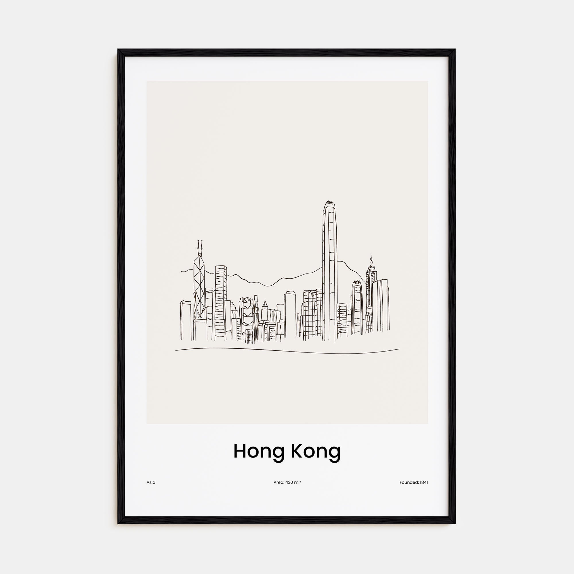 Hong Kong Drawn Poster