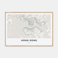 Hong Kong Map Landscape Poster