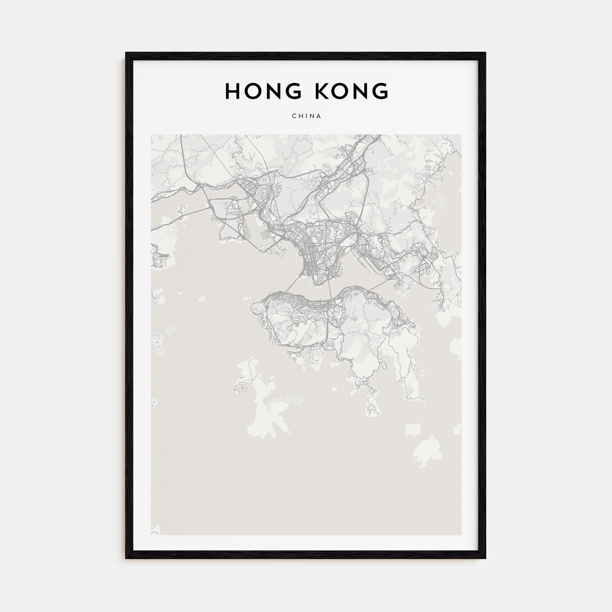Hong Kong Map Portrait Poster