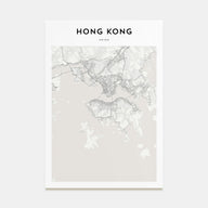 Hong Kong Map Portrait Poster