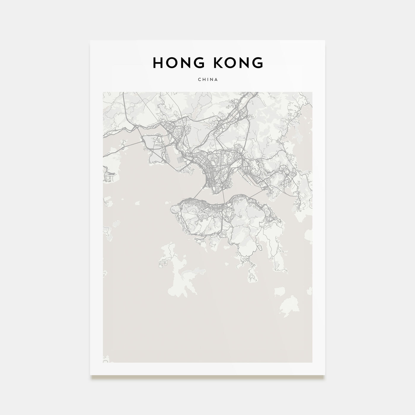 Hong Kong Map Portrait Poster