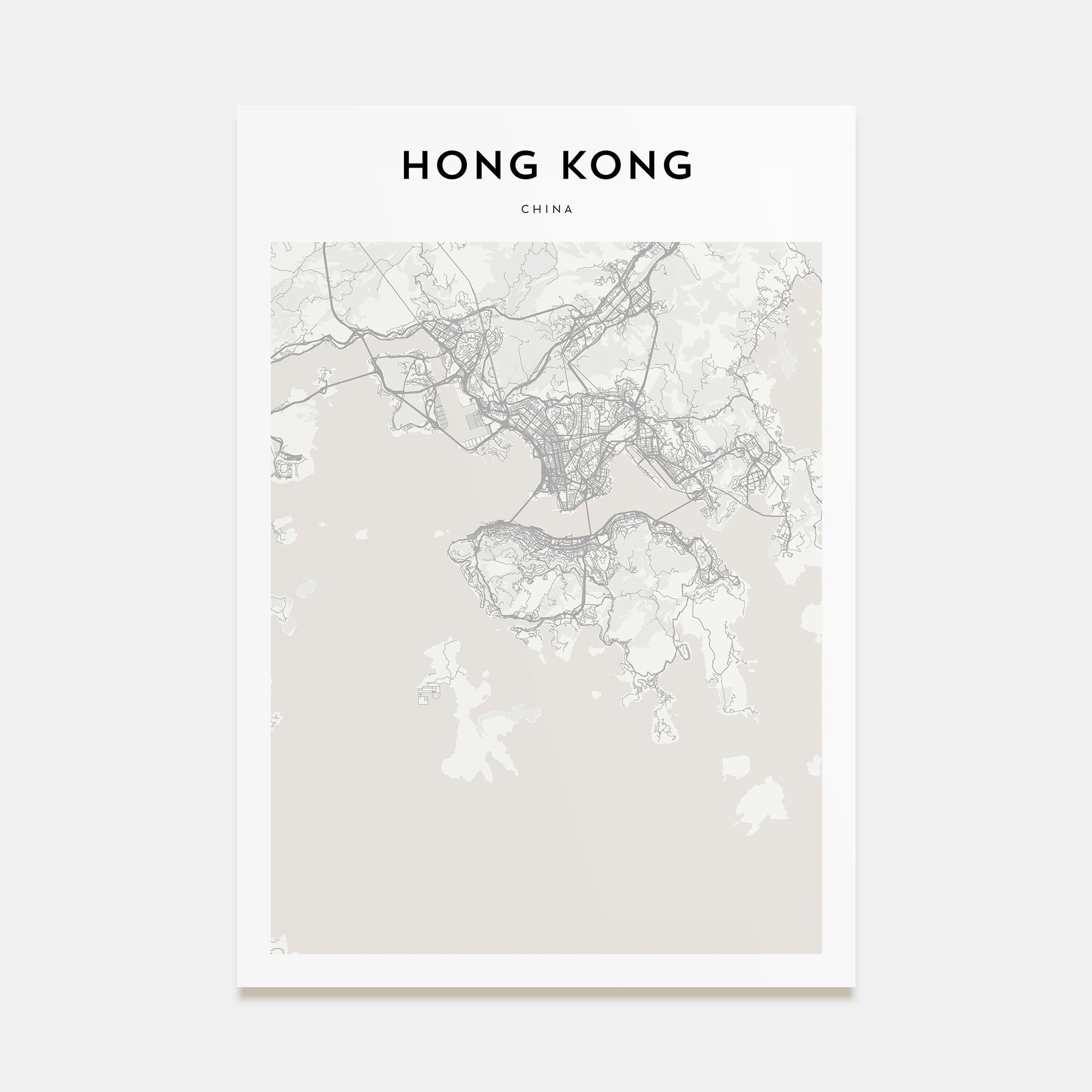 Hong Kong Map Portrait Poster