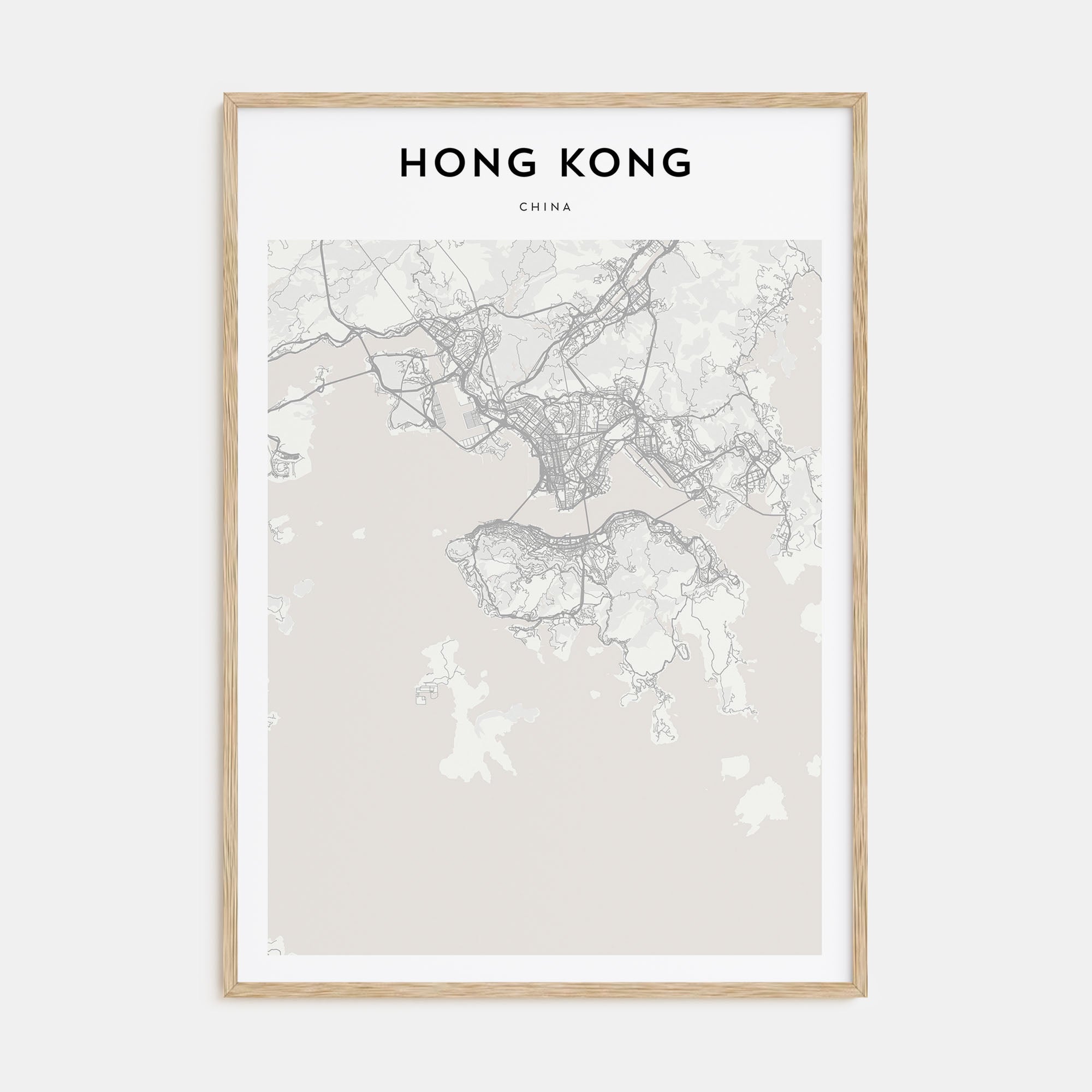 Hong Kong Map Portrait Poster