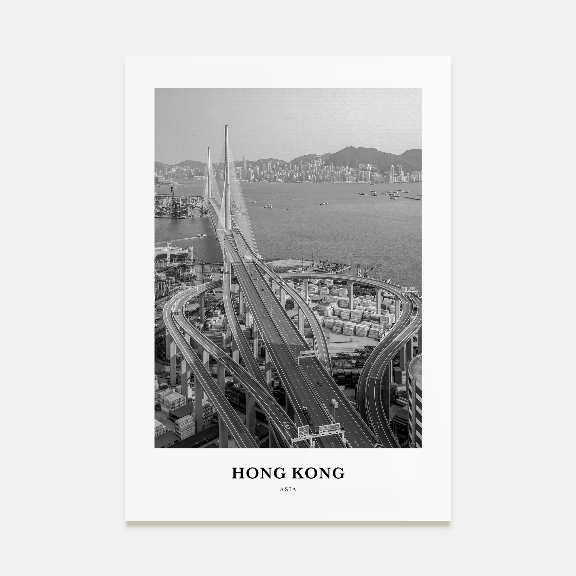 Hong Kong Portrait B&W No 1 Poster