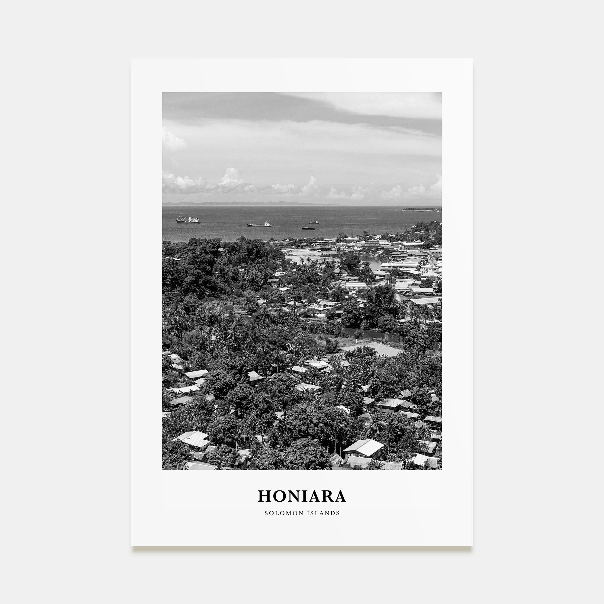 Honiara Portrait B&W Poster