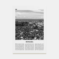 Honiara Travel B&W Poster