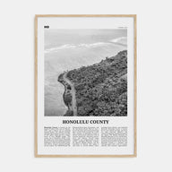 Honolulu County Travel B&W Poster