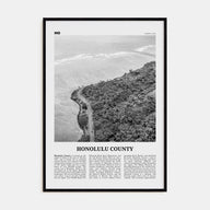 Honolulu County Travel B&W Poster
