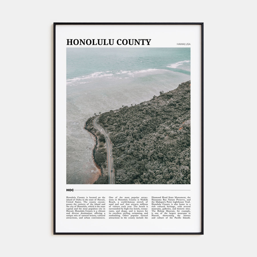 Honolulu County Travel Color Poster