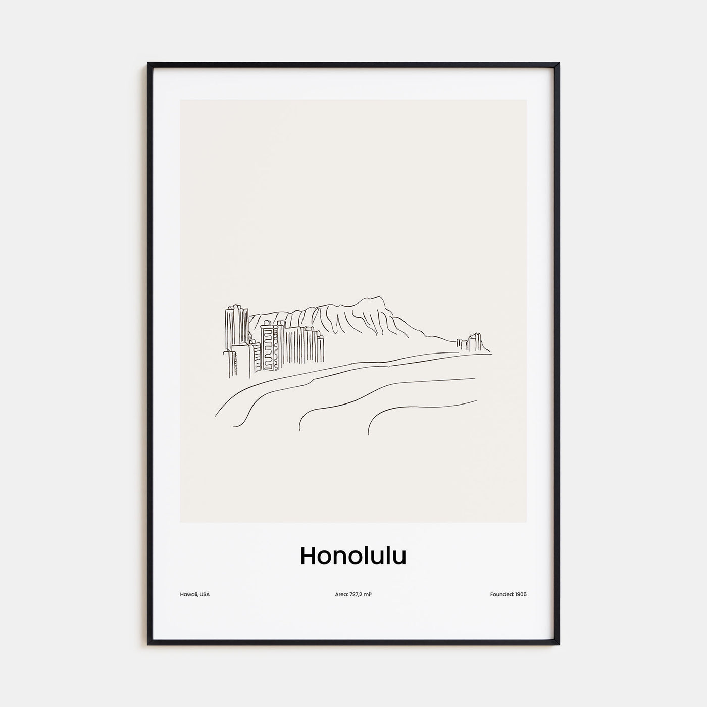 Honolulu Drawn Poster