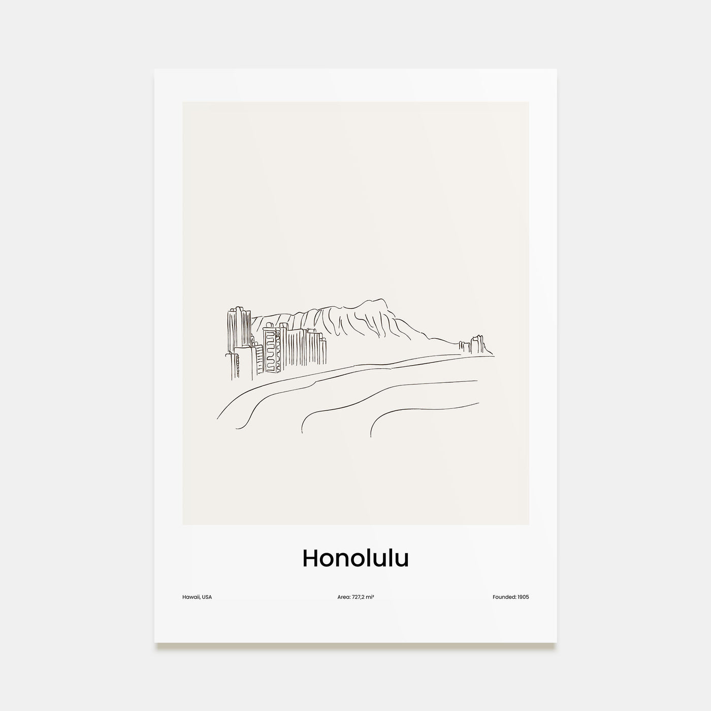 Honolulu Drawn Poster