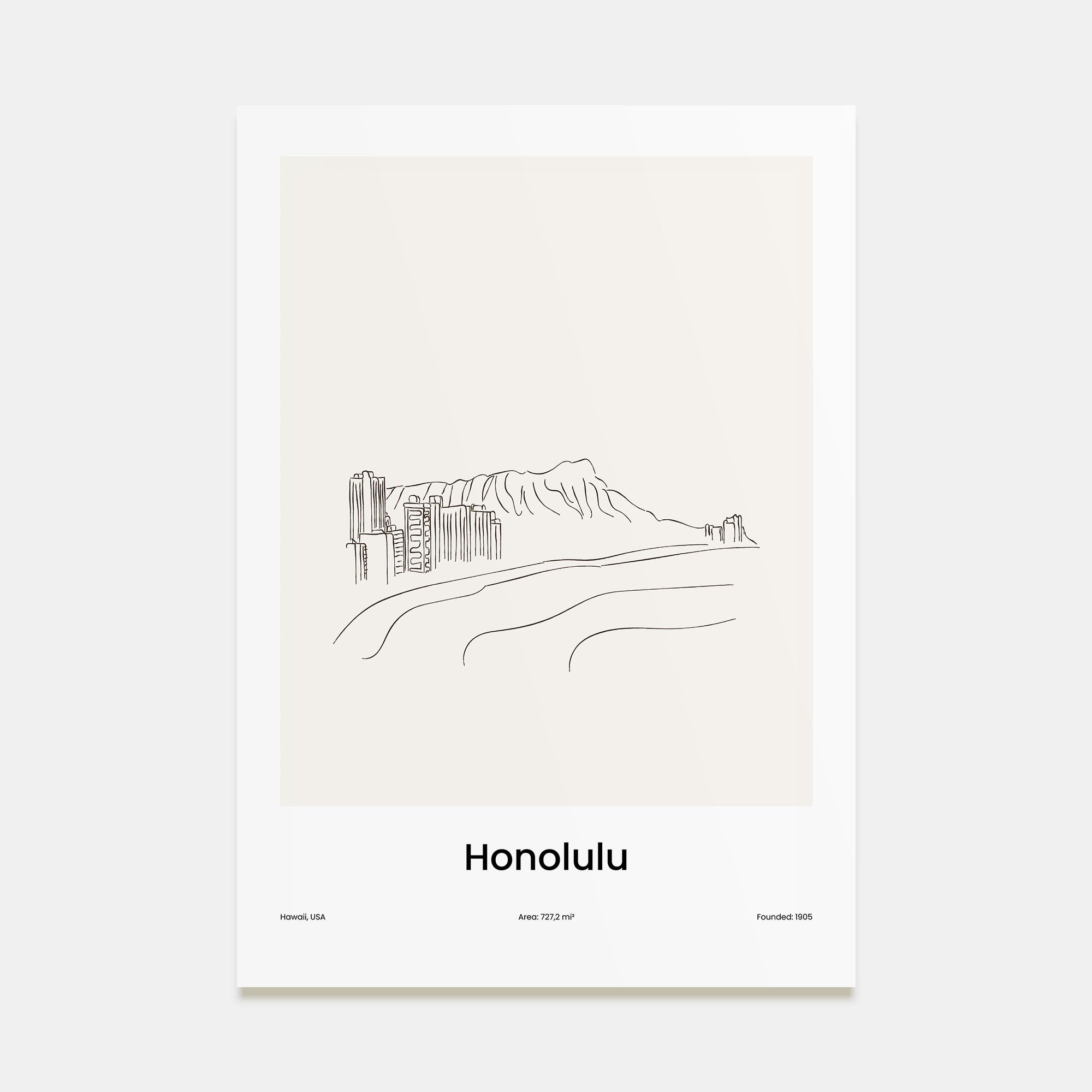 Honolulu Drawn Poster