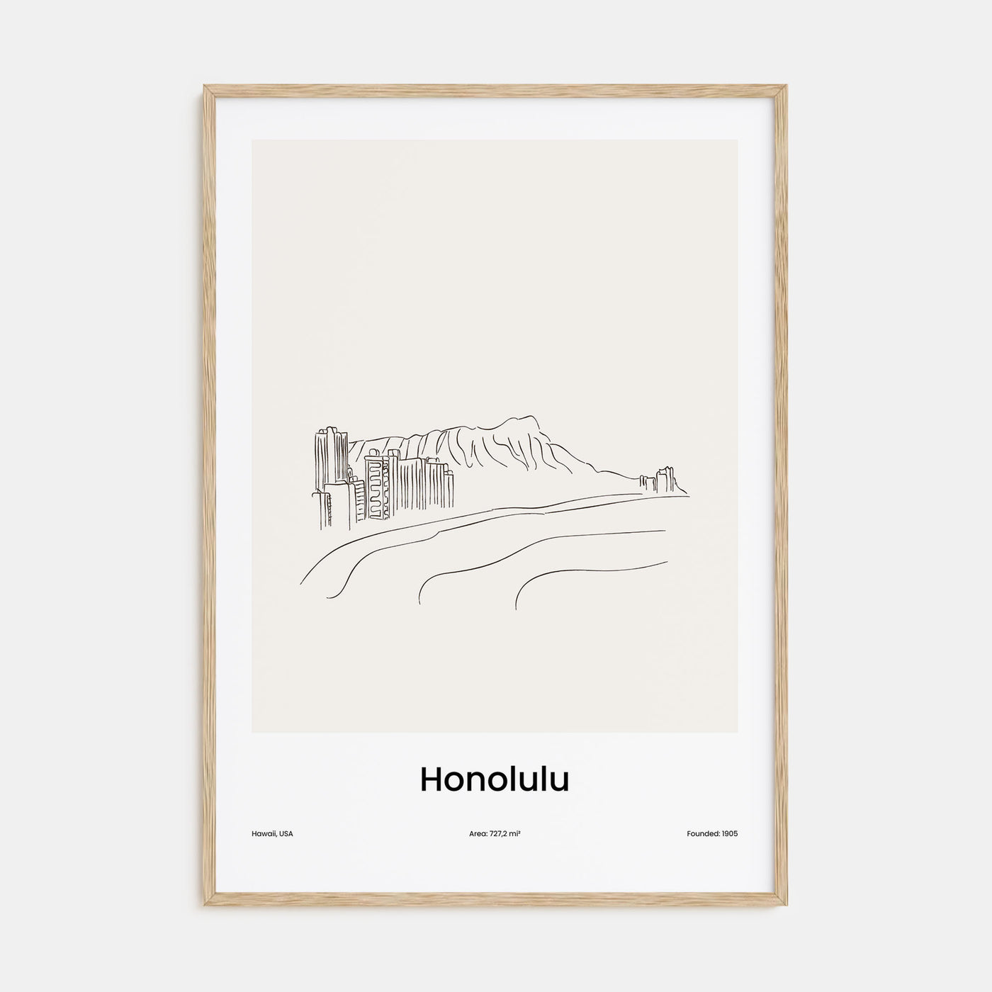 Honolulu Drawn Poster