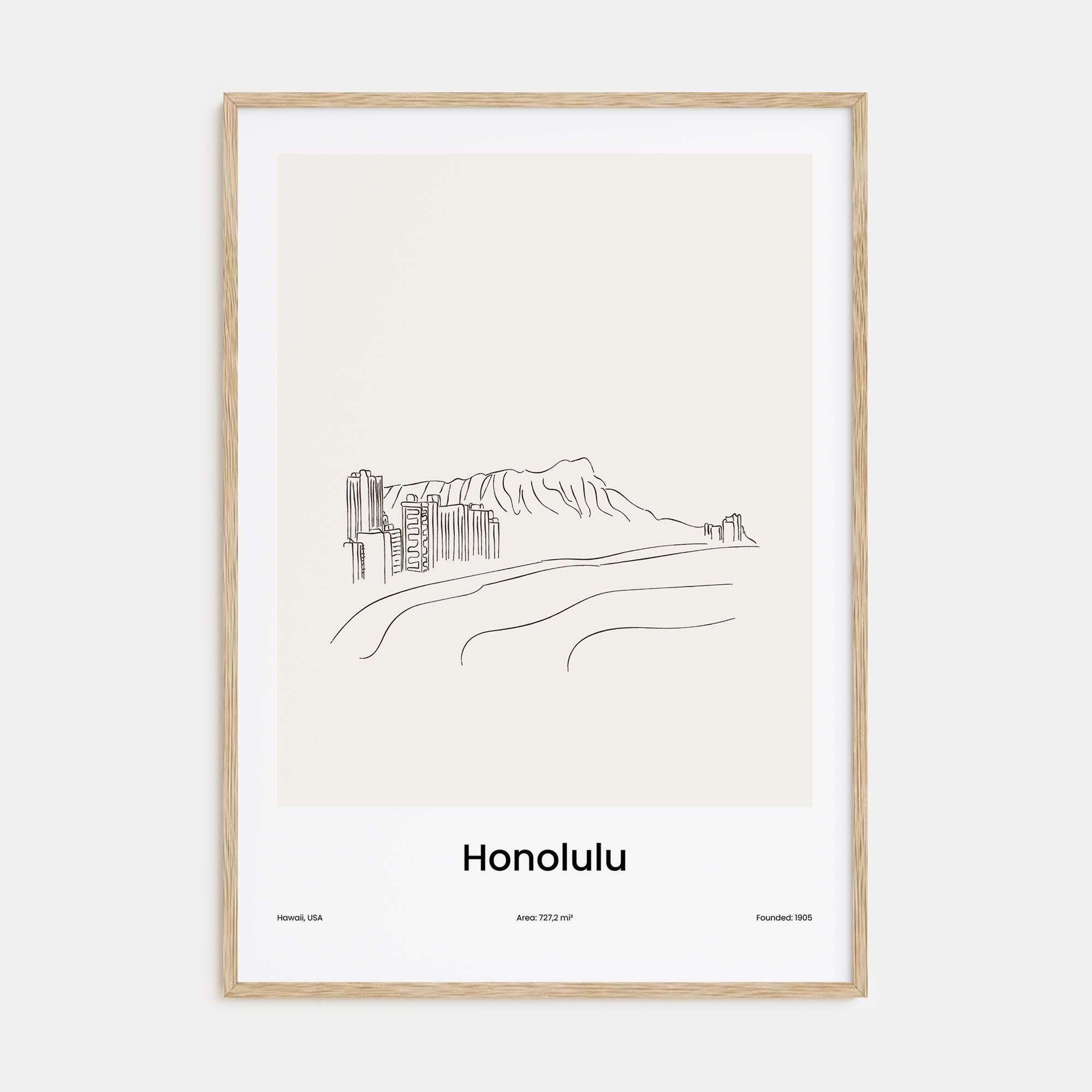 Honolulu Drawn Poster
