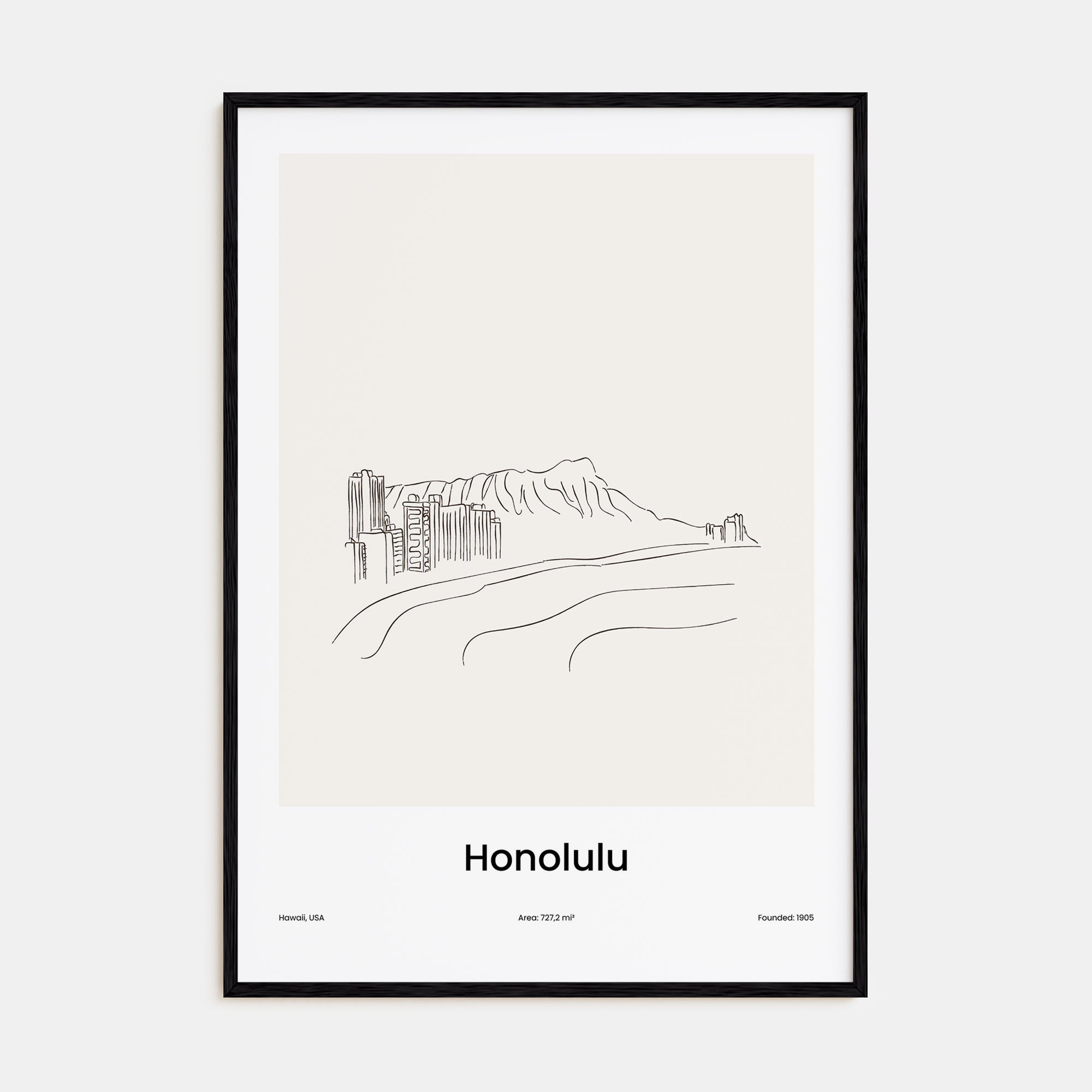 Honolulu Drawn Poster